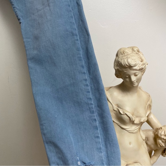 Topman Button Fly Slim Raw Hem Lightwash Blue Denim Jeans - Picture 3 of 14